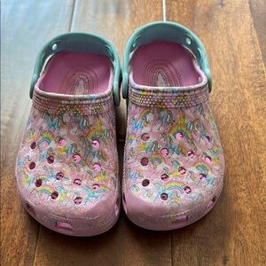 Kids Pink Unicorn Clogs Lisa Frank sz 13